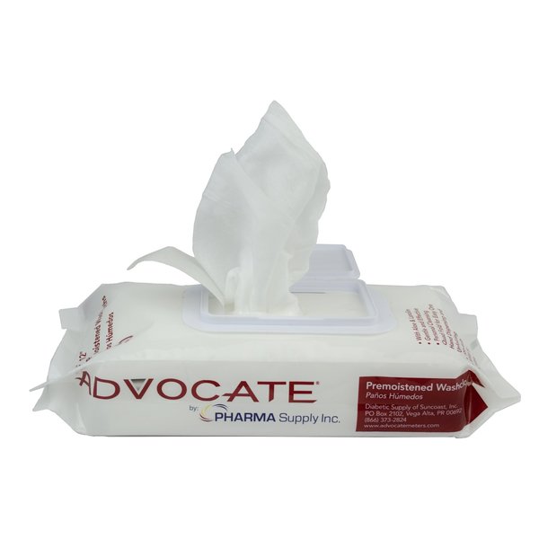 Advocate Pre-Moistened Washcloths 8" x 12" 50/pk 12pks/cs 647